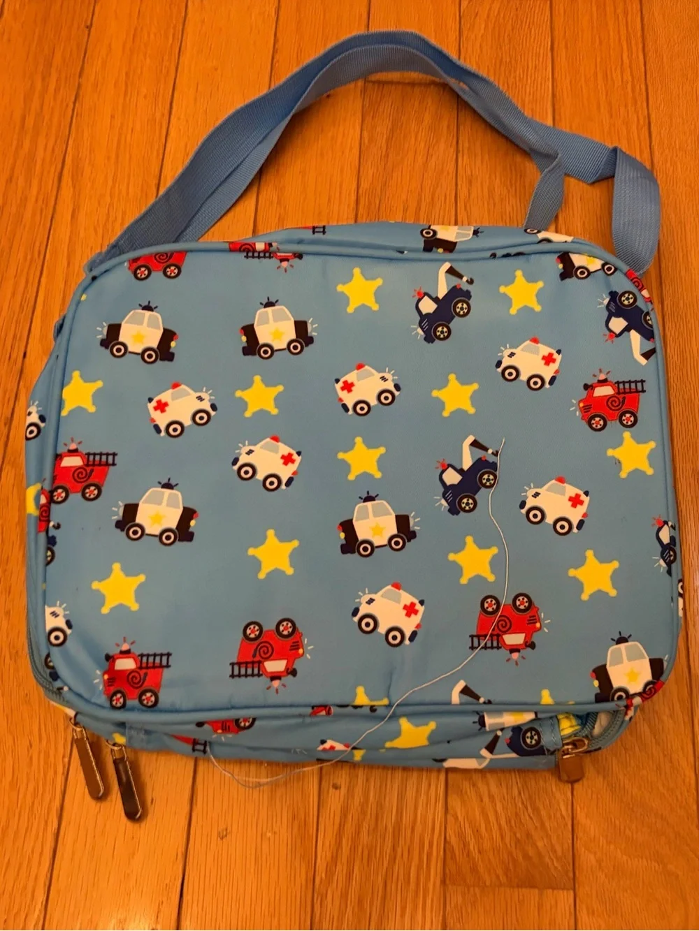 Blue Bubble Pop and emergency vehicle Crossbody Lunch Bag